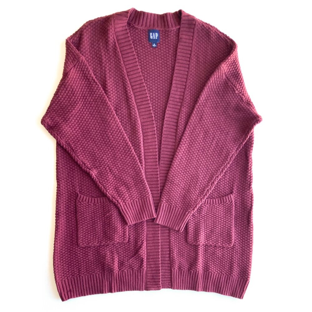 Gap Cotton Shaker Cardigan Open Front Pockets NWT - Picture 8 of 12
